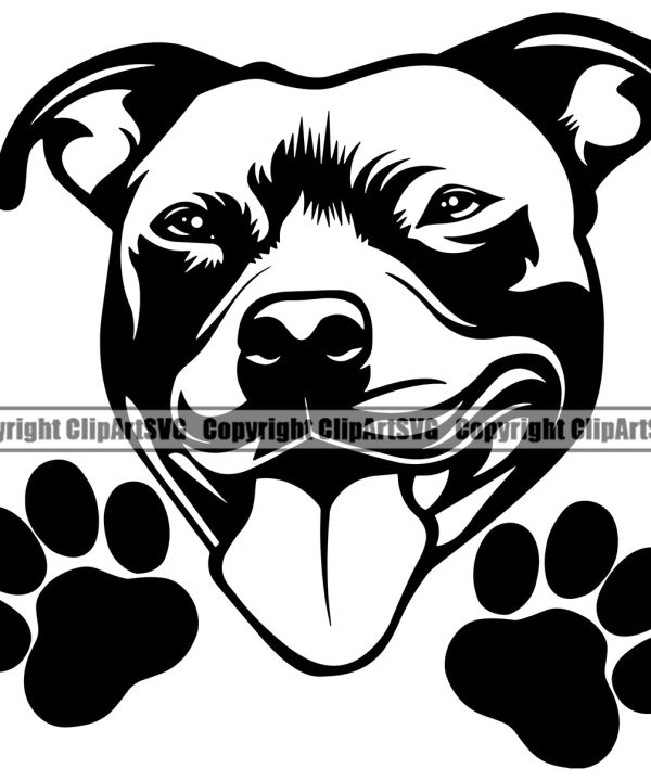 Pit Bull Dog Peeking Smile Face Animal Head Element Puppy Pup Head Purebred Pedigree K-9 K9 Animal Portrait Doggy Clipart SVG Clearance Manchester