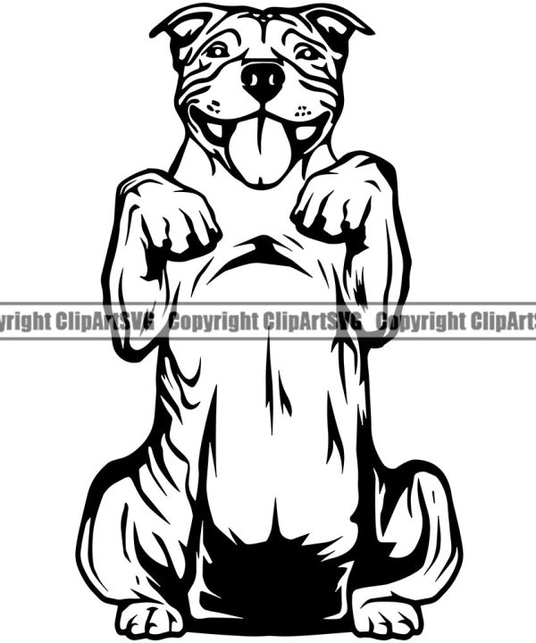 Pit Bull Dog Begging Cute Face Animal Dog Design Puppy Pup Head Purebred Pedigree Canine K-9 K9 Animal Portrait Doggy Body Clipart SVG Cheap Sale Exclusive