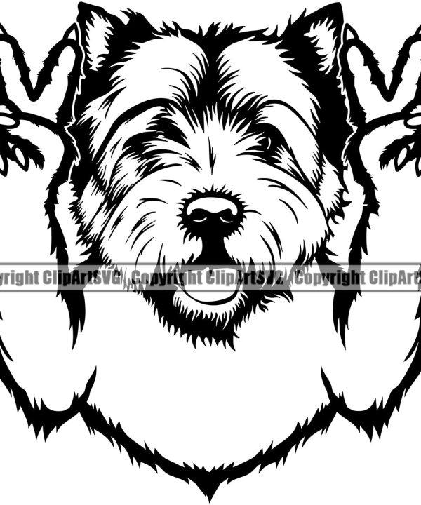 West Highland White Terrier Dog Peace Hand Sign Design Element Puppy Pup Head Purebred Pedigree Canine K-9 K9 Animal Portrait Doggy Smile Face Cute Body Vector Clipart SVG Browse Cheap Pice
