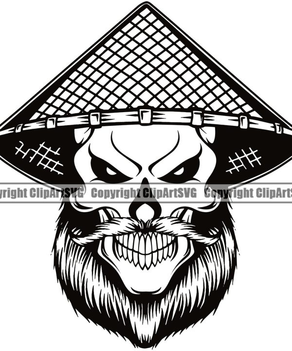 Black And White Angry Face Skull Skeleton Wearing Ethnic Chinese Hat Vector Design Element Death Head Skeleton White Background Dead Face Horror Human Bone Evil Tattoo Grunge Scary Gothic Art Logo Cli Cheap Usa Stockist