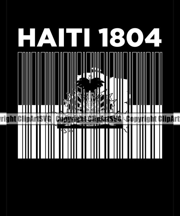 Country Map Nation National Haiti 1804 Text Quote Design Element Bar Code Haitian Flag Emblem Badge Symbol Icon Global Official Sign Design Logo Clipart SVG Sale Classic