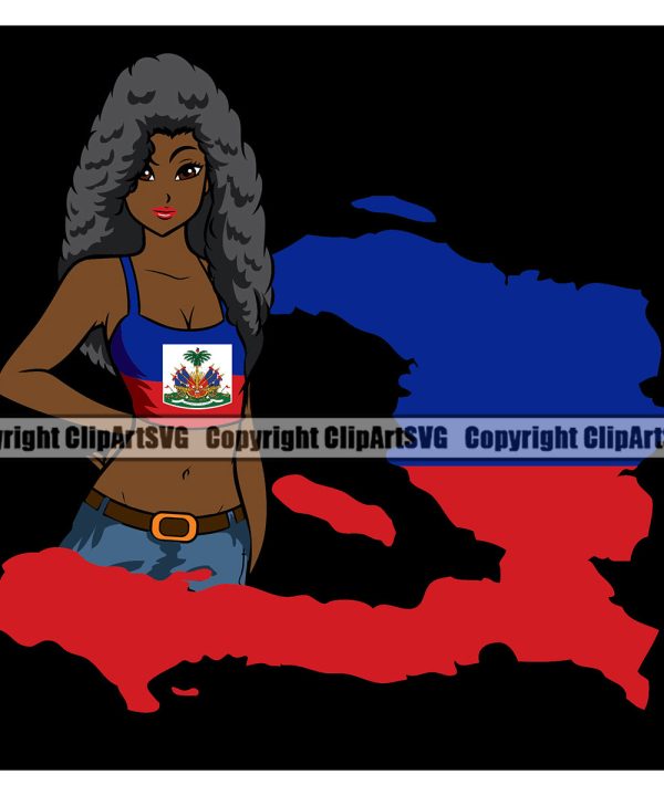 Country Map Nation National Haiti Woman In Red Map Black Background Design Element Haitian Flag Emblem Badge Symbol Icon Global Official Sign Logo Clipart SVG Buy Cheap Cheapest
