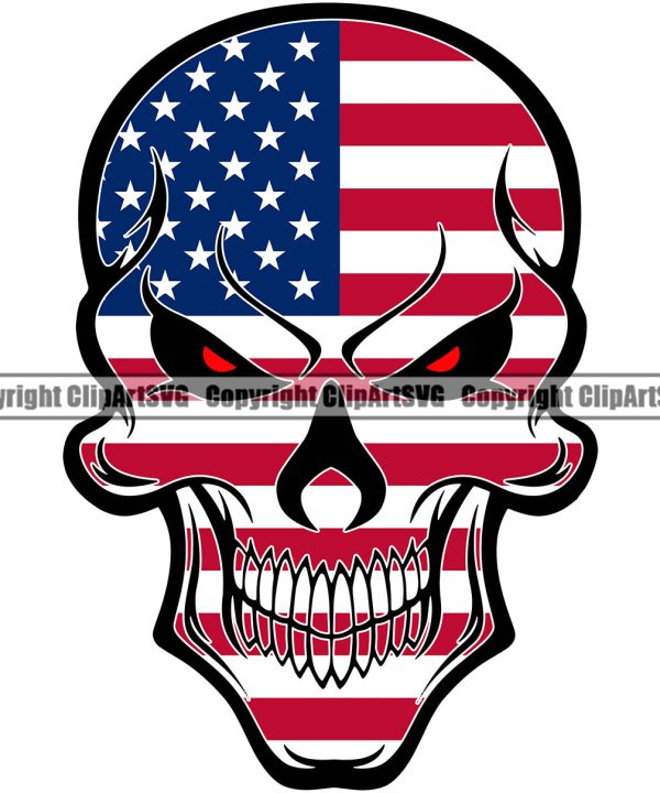 Country Map Nation National Emblem United States Skull Red Eyes Design Element Color Flag American USA US America Badge Symbol Icon Global Official Sign Design Logo Clipart SVG Cheap Manchester Great Sale