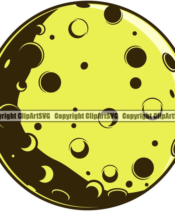 Yellow Moon Cool Planetary Moon Color Design Element Astronaut Science Technology Space Shuttle Spaceman Planet Spaceship Spacesuit Scifi Sci-Fi Art Clipart SVG Cheap Lowest Pice