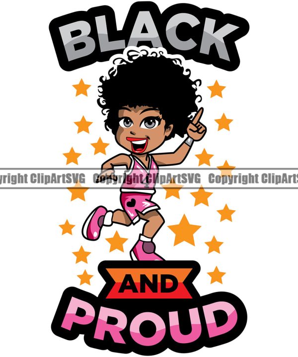 Black And Proud Black Quote Woman African American Lady Smile Face Lola Big Eyes Color Design Element Nubian Queen Cartoon Character Cute Female Afro Pretty Girl Art Logo Clipart SVG Sale Amazing Pice