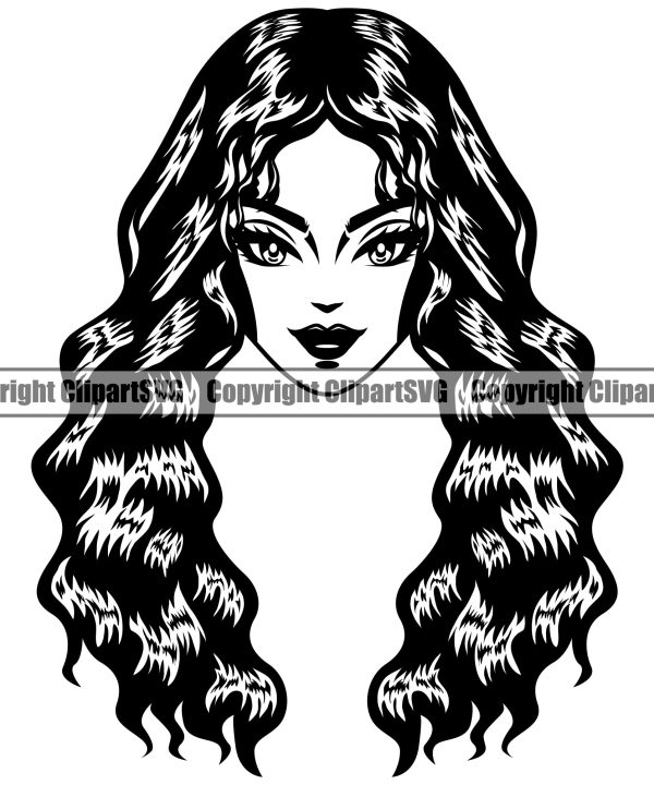 Black And White Artwork Black Woman Face Design Element Lola Big Eyes African American Lady Nubian Queen Cartoon Character Cute Female Afro Pretty Girl Art Logo Clipart SVG Largest Supplier