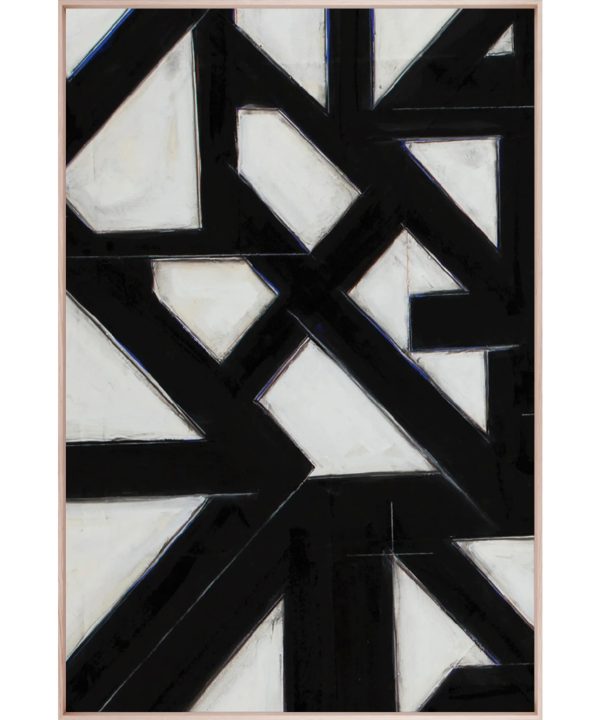 Subway Abstract II - Platinum Canvas Print 123cm x 183cm Oak Frame For Nice For Sale