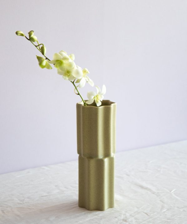 Skinny Stacked Vase - Wheat Outlet Footlocker Finishline
