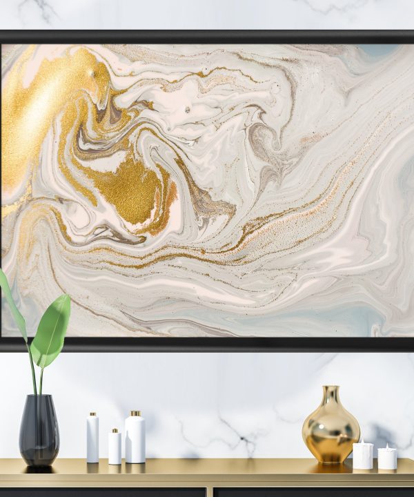 Pastel and Gold Glitter Marble Wall Art Quality Free Shipping