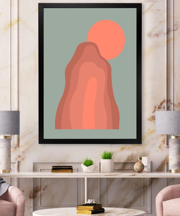 Pink Sunset Mountain Landscape Sale Low Pice