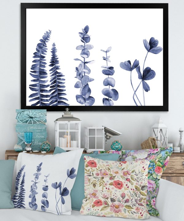 Navy Blue Eucalyptus I Free Shipping For Sale