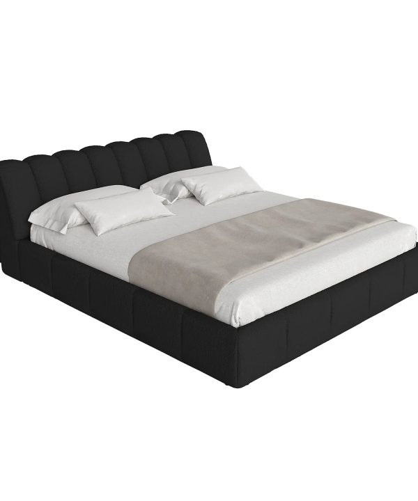 Salami Queen Bed - Maya Charcoal Boucle Original Cheap Online