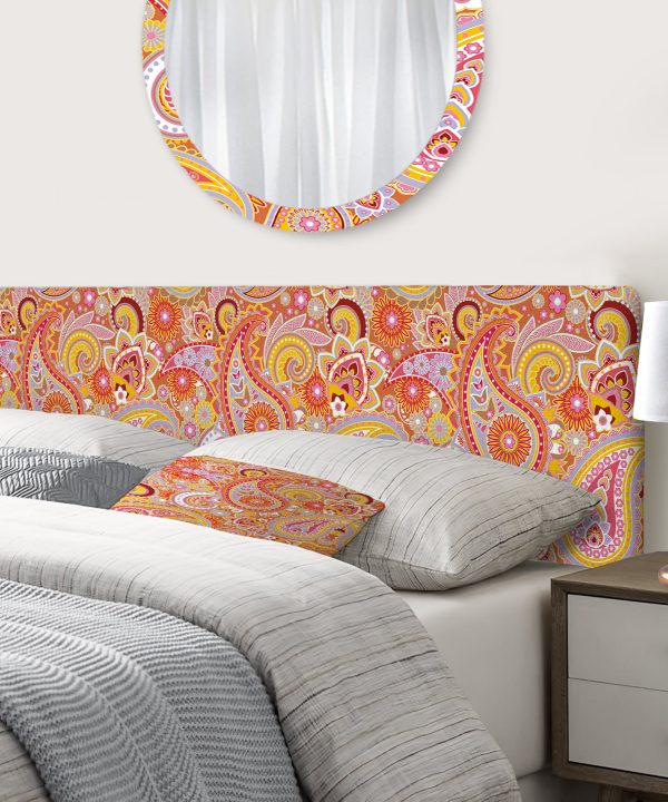 Pattern Based on Traditional Asian Elements upholstered headboard Real For Sale