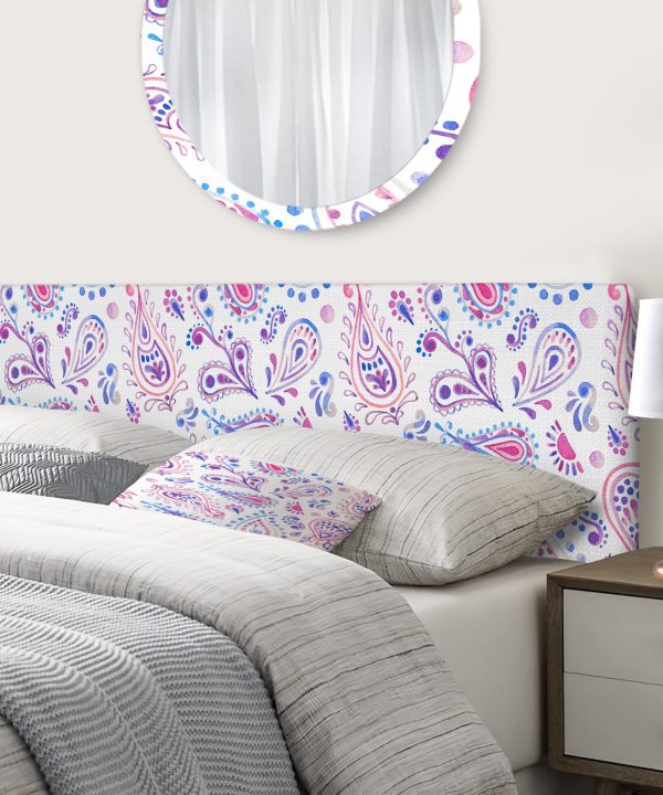 Pink Purple Paisly upholstered headboard Buy Cheap Affordable
