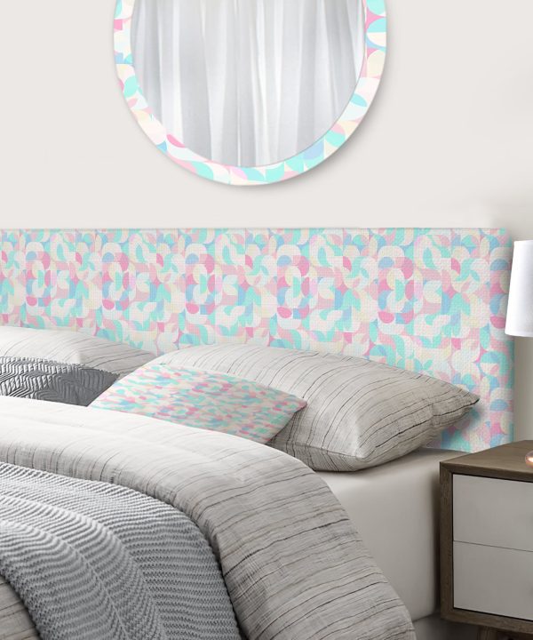 Pattern of Undulating Geometric Forms upholstered headboard High Quality For Sale
