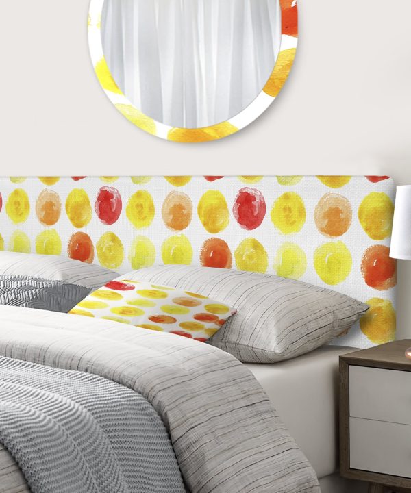 Pattern with Yellow Watercolor Spots upholstered headboard Buy Cheap Pice