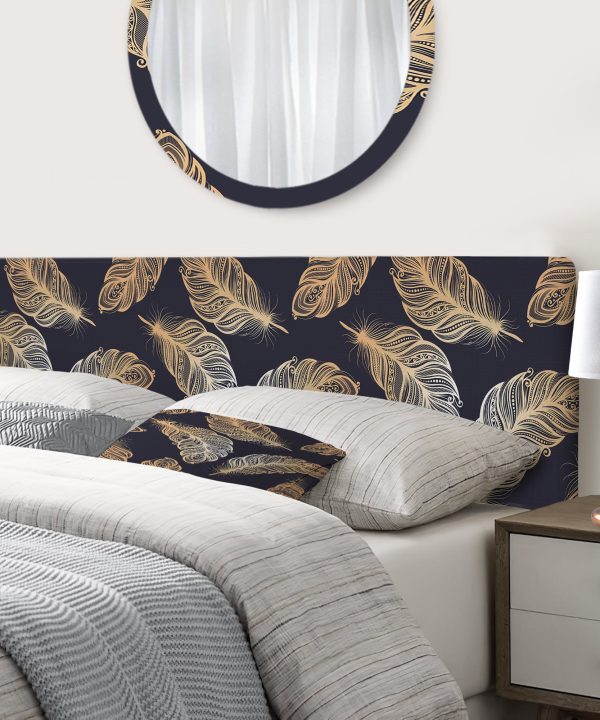 Pattern with Feathers upholstered headboard Cheap Websites