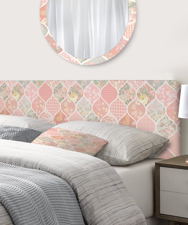 Patchwork Pattern with Flowers upholstered headboard Cheap Outlet Locations