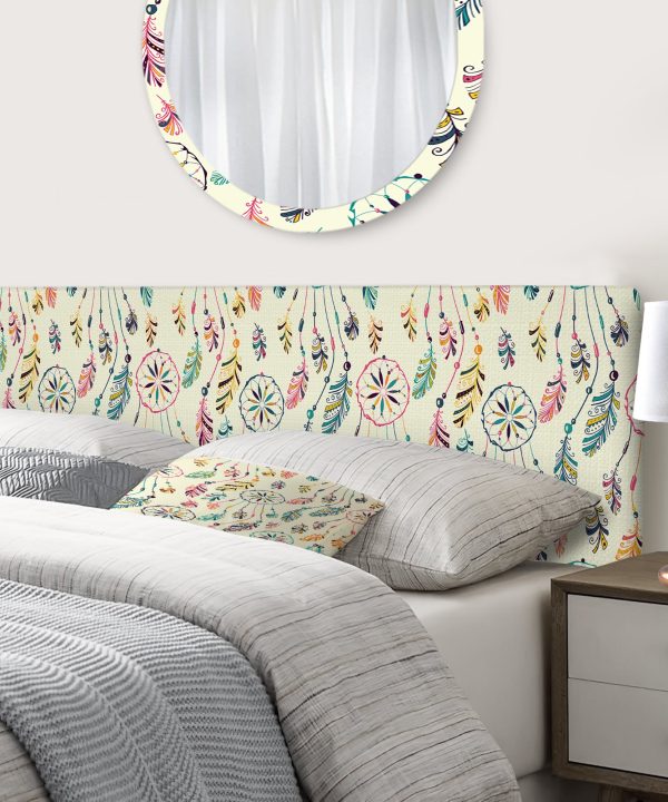 Pattern with Native Indian-American Dream Catcher upholstered headboard Outlet Good Selling