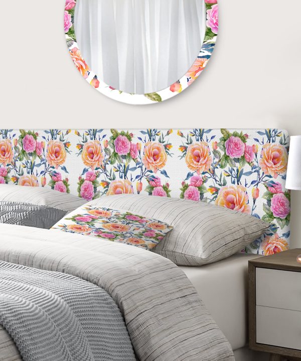 Pink, Purple and Yellow Flowers upholstered headboard Free Shipping Buy