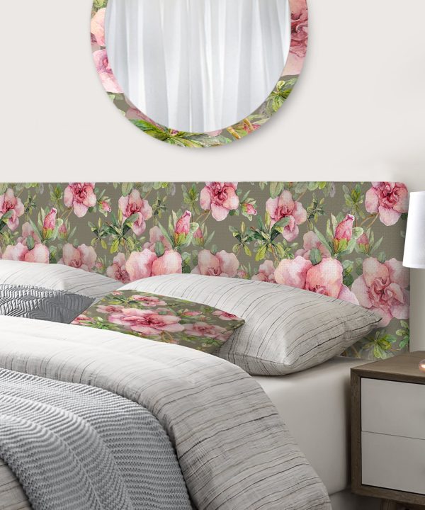 Pink Blossoming Flower upholstered headboard Clearance Online Fake
