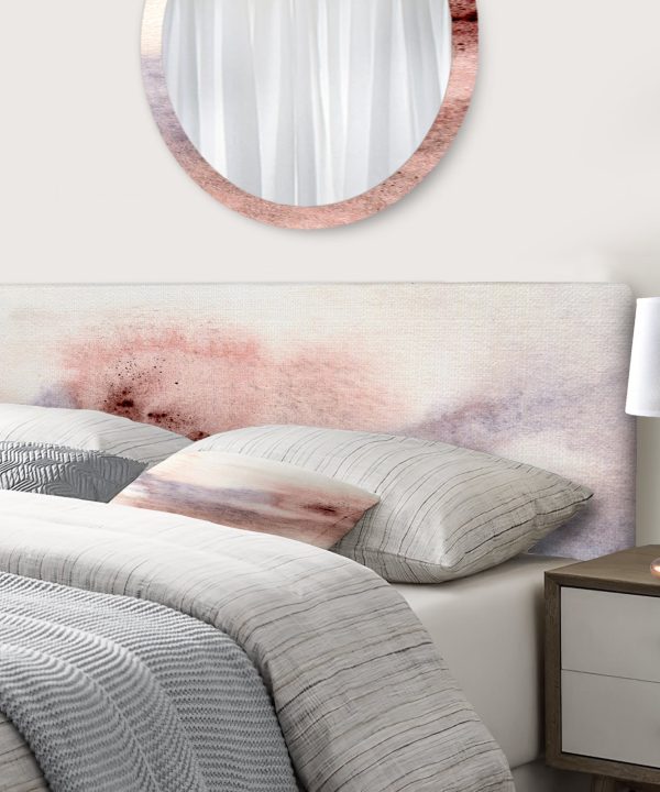Pastel Abstract With Blue Pink Beige & Red Spots upholstered headboard Very Cheap