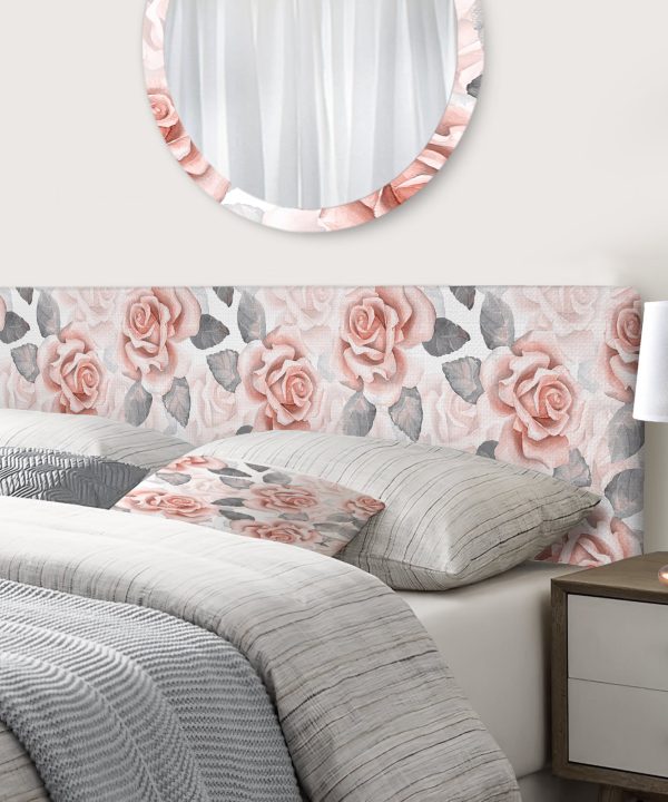 Pink Retro Roses upholstered headboard Cheap Sale Online