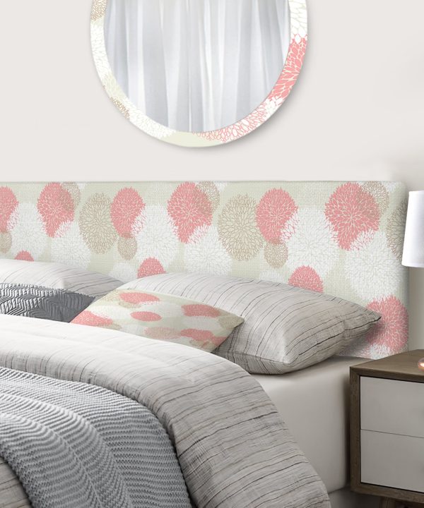 Pastel Pink And White Spring Florals upholstered headboard Discount With Mastercard