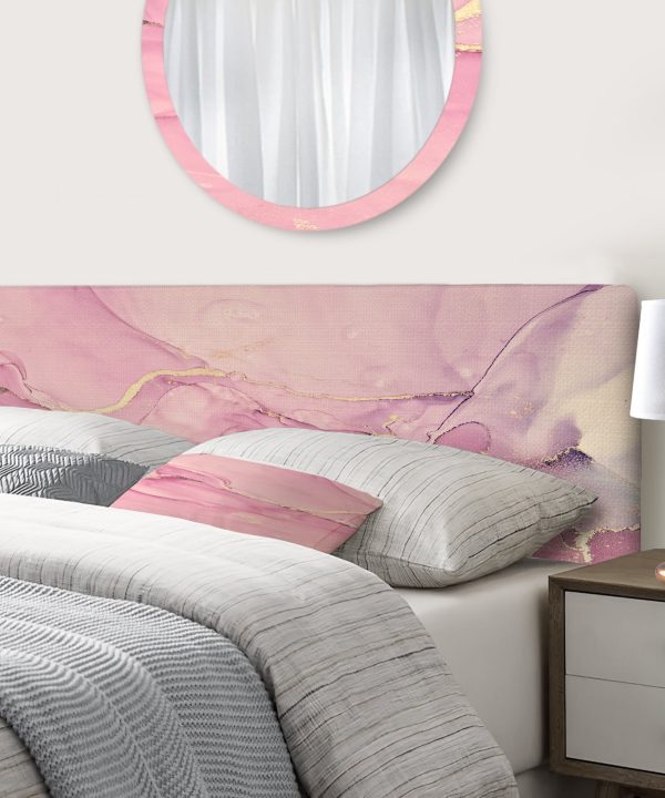 Pink Marble Waves II upholstered headboard Best Sale For Sale