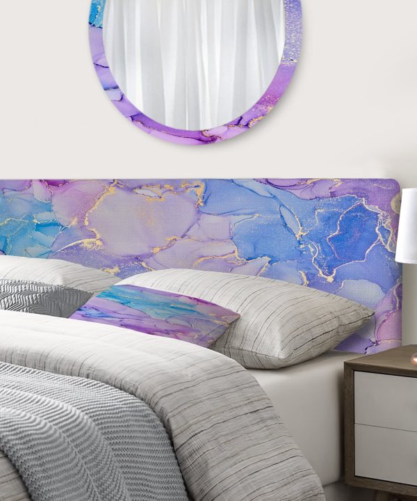 Pink And Blue Ink Clouds IV upholstered headboard Buy Cheap Footlocker