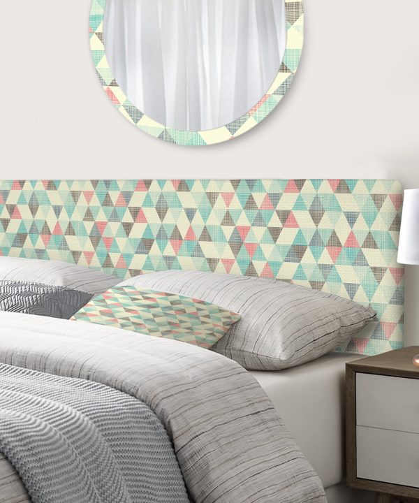 Multicolor Triangular Geometrics I upholstered headboard Buy Cheap Visit New