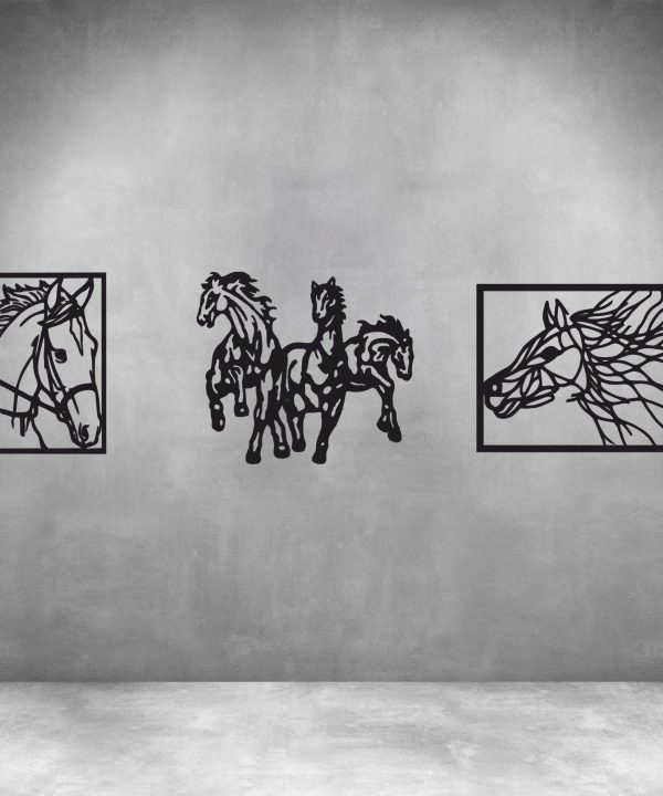 3 Piece Horses in Frames Explore