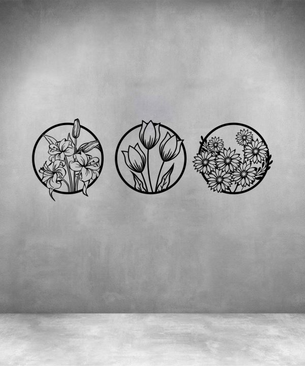 3 Piece Flowers in Circles Online Shop From China