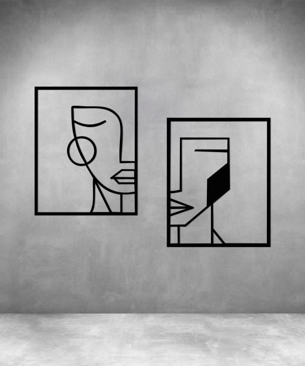 2 Piece Geometric Women Faces Collections