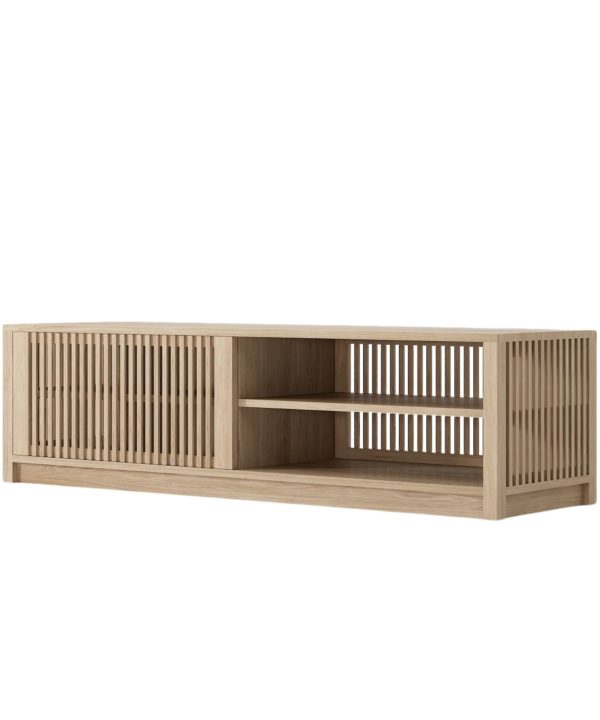 Ray Open Entertainment Unit - Oak Free Shipping Shop Offer