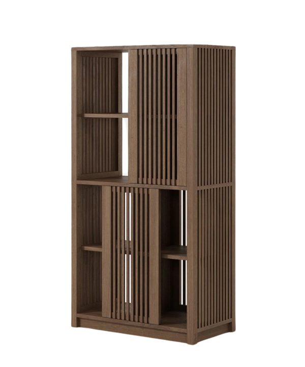 Ray Open Tall Cabinet - Teak Very Cheap