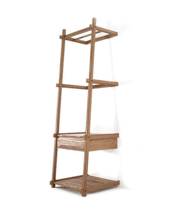 Simply City Ladder Standing Hanger W/Drawers & Shelves - Teak Buy Cheap Wide Range Of