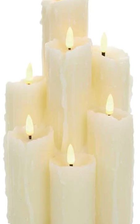 7PC FLICKABRIGHT WAX CANDLE WITH MELTED EFFECT AND | LB201034 Manchester For Sale