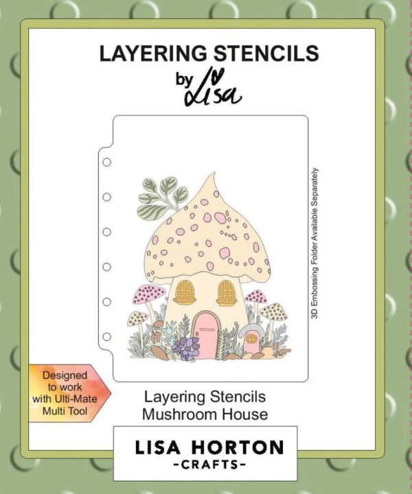 Lisa Horton Crafts Mushroom House A6 Layering Stencils Cheap Sale Now