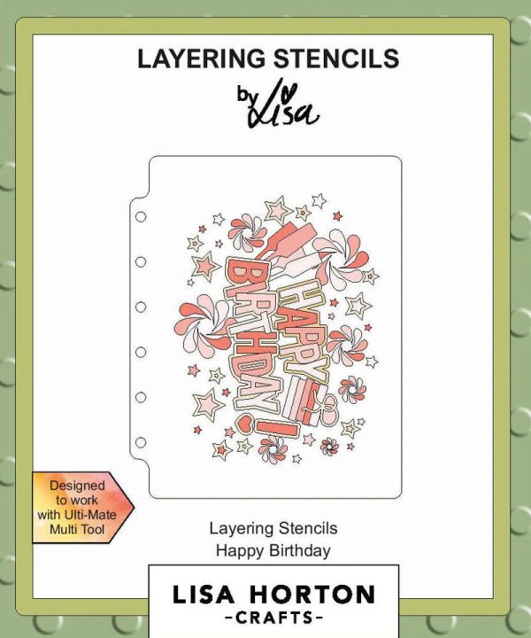 Lisa Horton Crafts Happy Birthday A6 Layering Stencils Explore Online