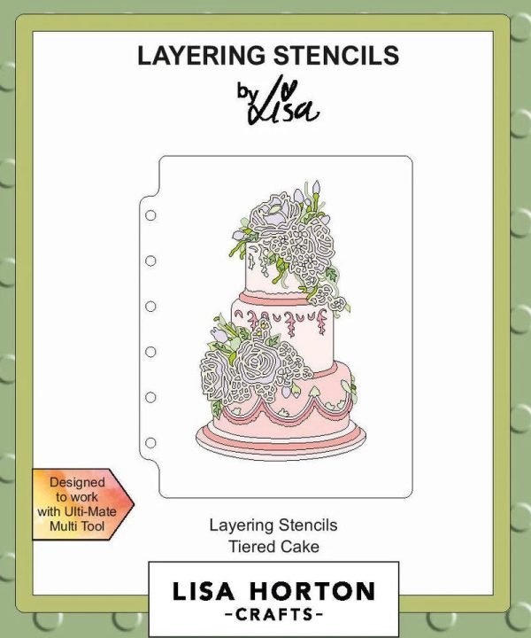 Lisa Horton Crafts Tiered Cake A6 Layering Stencils Sale New Styles