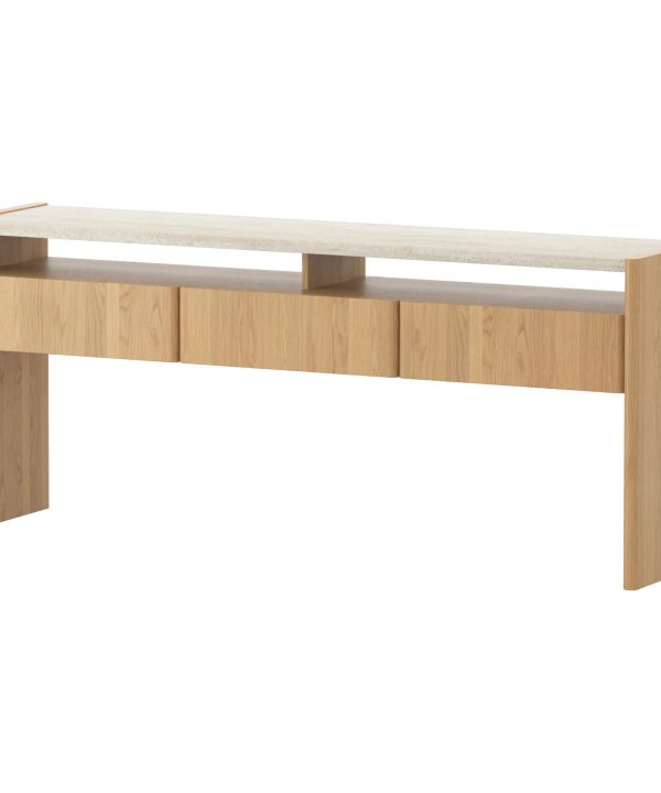 Stella Console Table 180cm - Oak/Travertine Limited Edition Cheap Pice