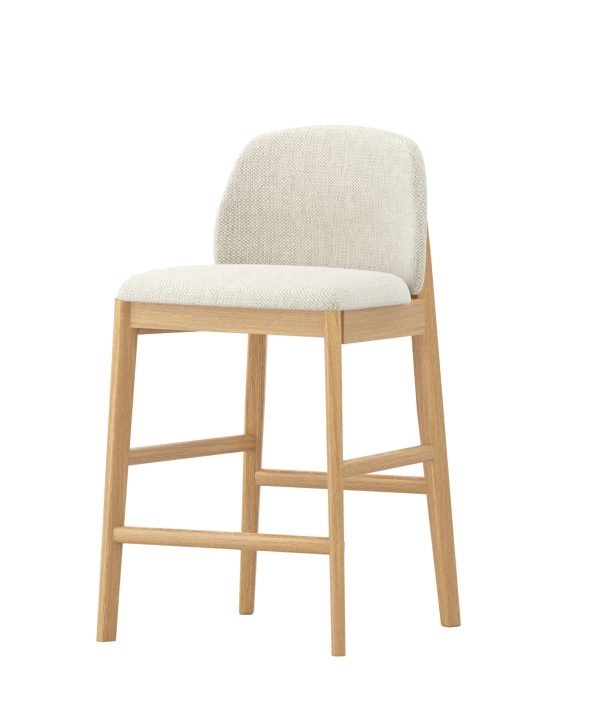 Stella Bar Stool - Oak/Beige Sast