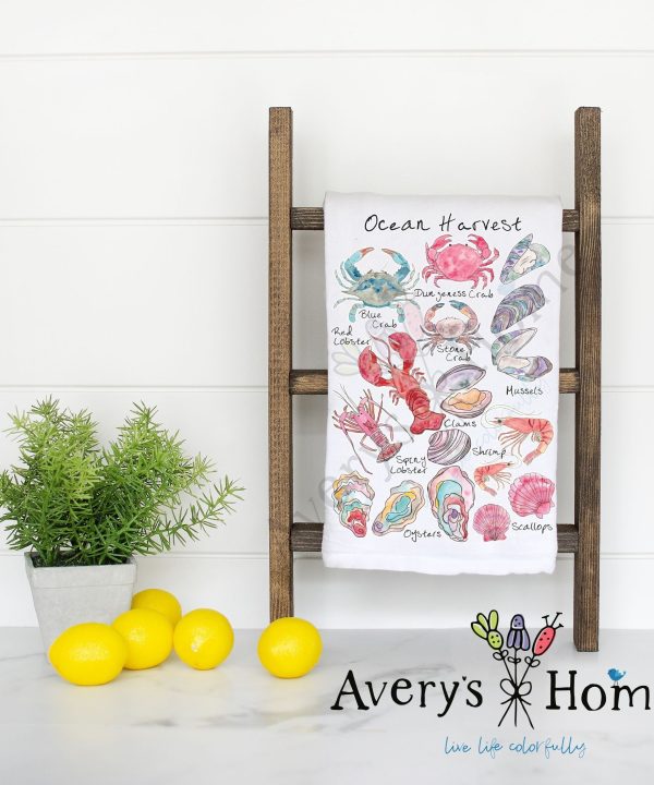 Ocean Harvest Flour Sack Dish Towel Clearance Pictures