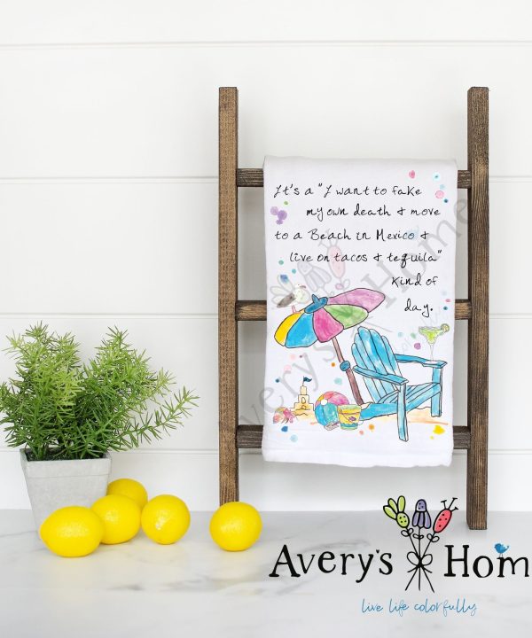 Move to the Beach with Margaritas Customizable Flour Sack Dish Towel Outlet Low Pice Fee Shipping