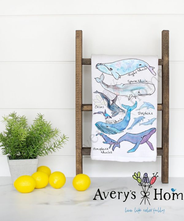 Whale Species Coastal Flour Sack Dish Towel Cheap Sale Now