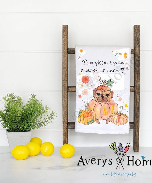 Pumpkin Spice Season Fall Flour Sack Dish Towel Free Shipping Cost