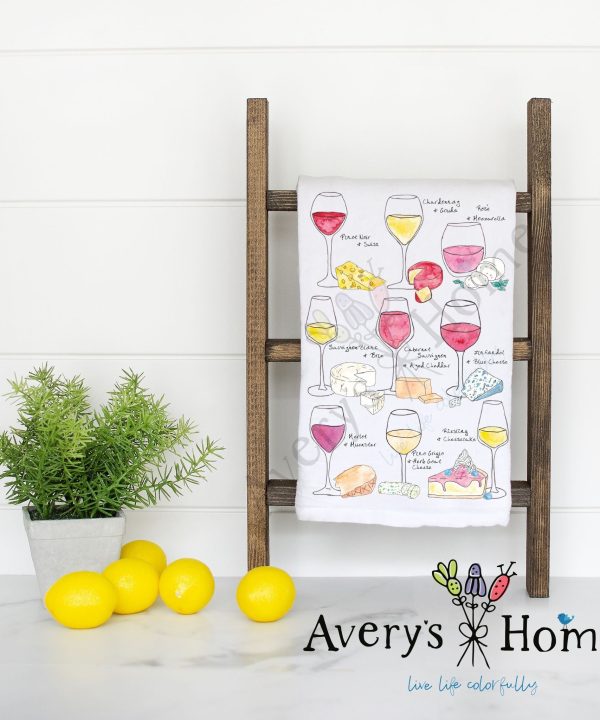 Wine & Cheese Pairing Flour Sack Dish Towel Cheap Online Store Manchester
