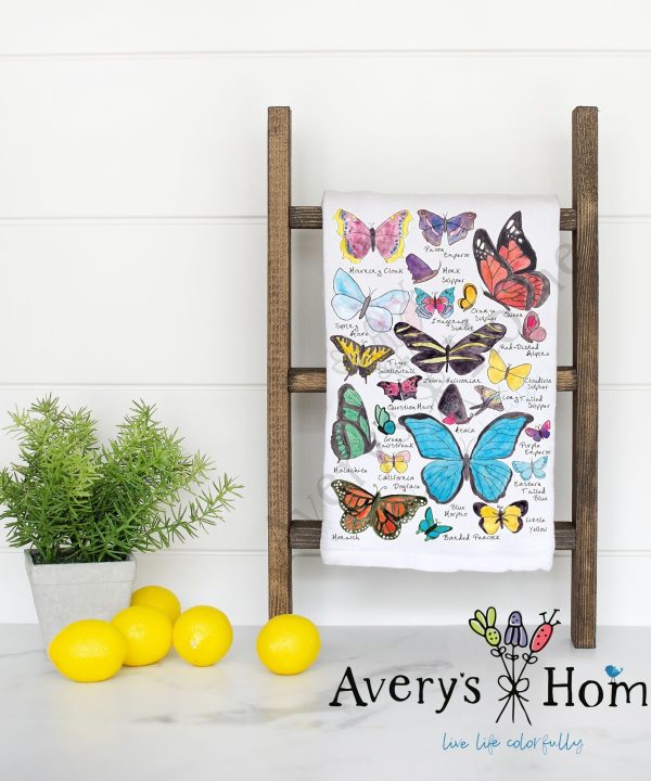 USA Garden Butterfly Species Flour Sack Dish Towel Inexpensive Sale Online