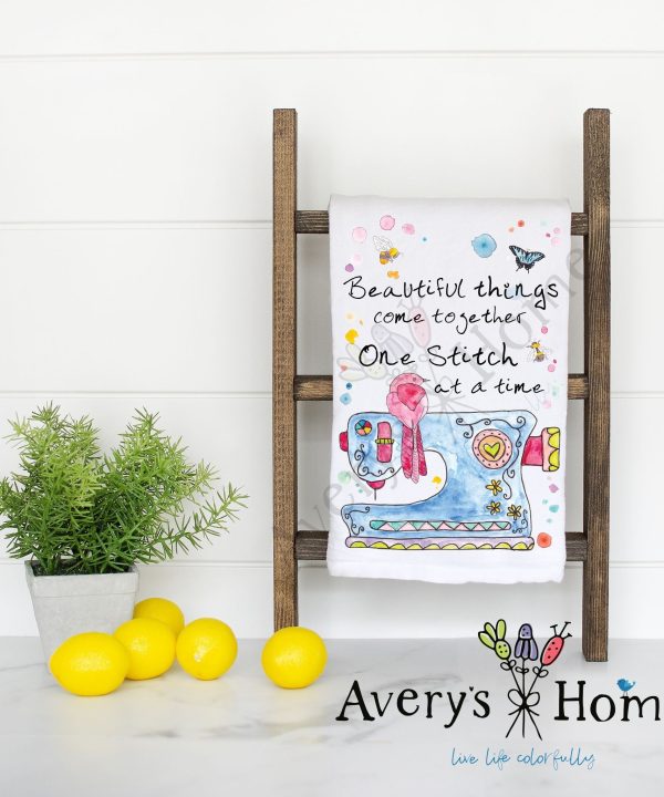 One Stitch At a Time Customizable Flour Sack Dish Towel Cheap Sale Free Shipping